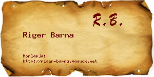 Riger Barna névjegykártya